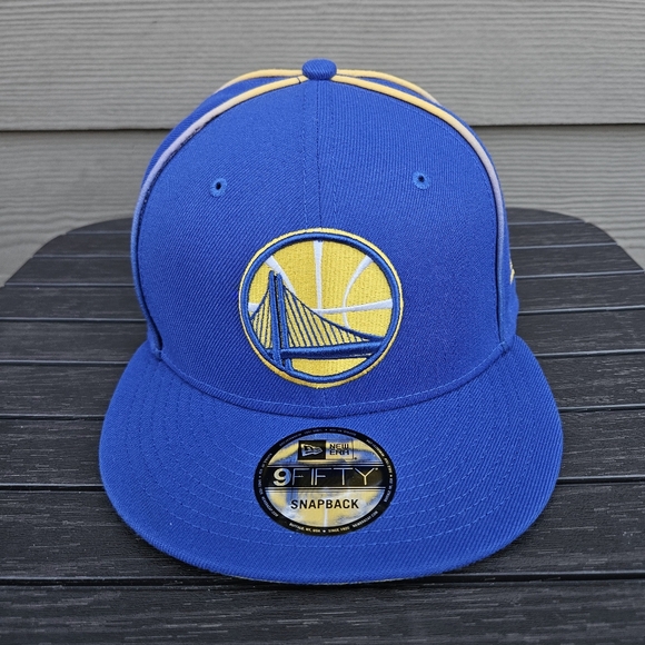 New Era Golden State Warriors 59FIFTY Snapback Hat Blue Yellow NBA Cap One Size - Picture 1 of 14